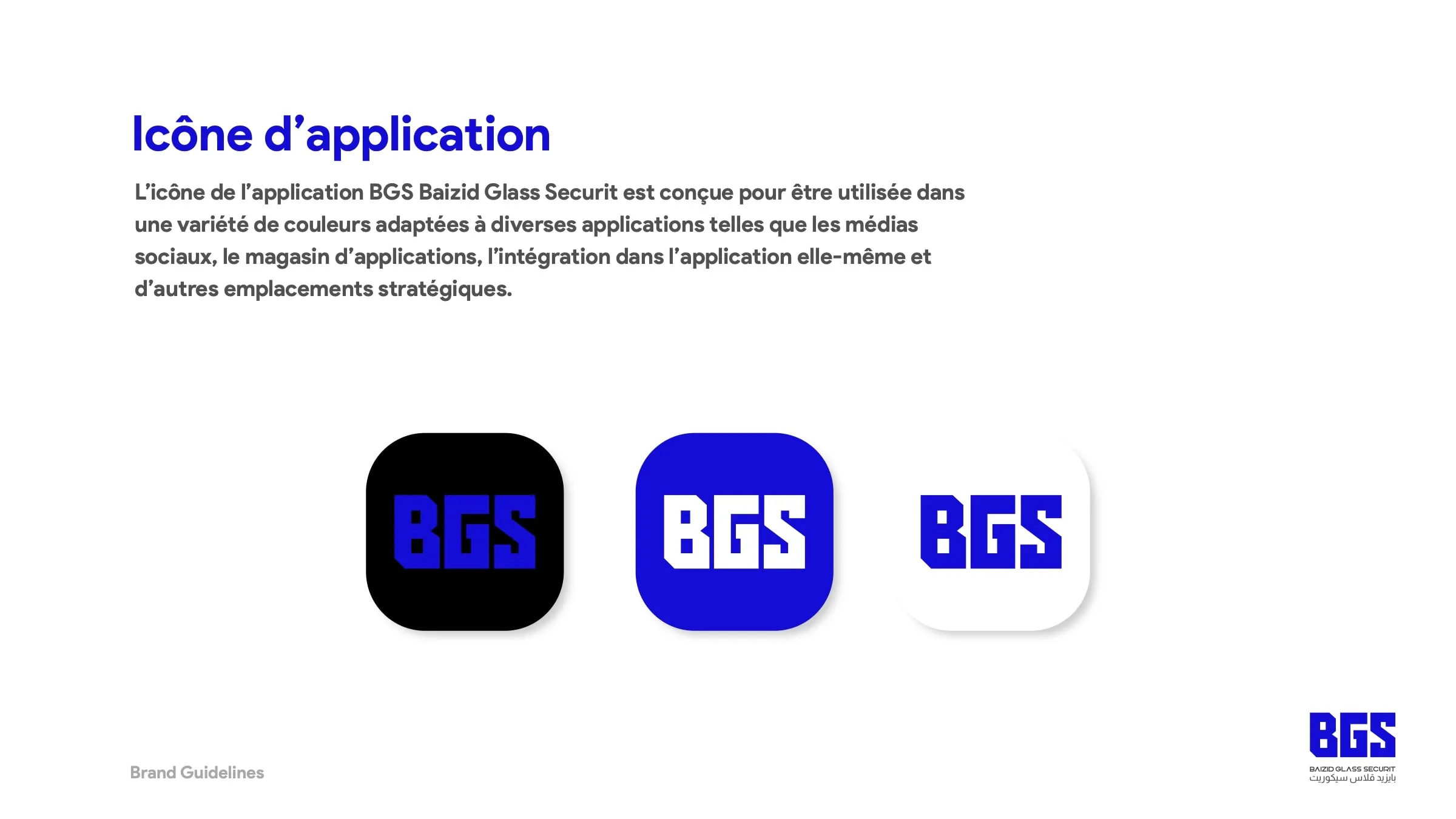 Brand guidelines of BGS, Baizid Glass Sécurit, glass manufacturing, page 12 of 20