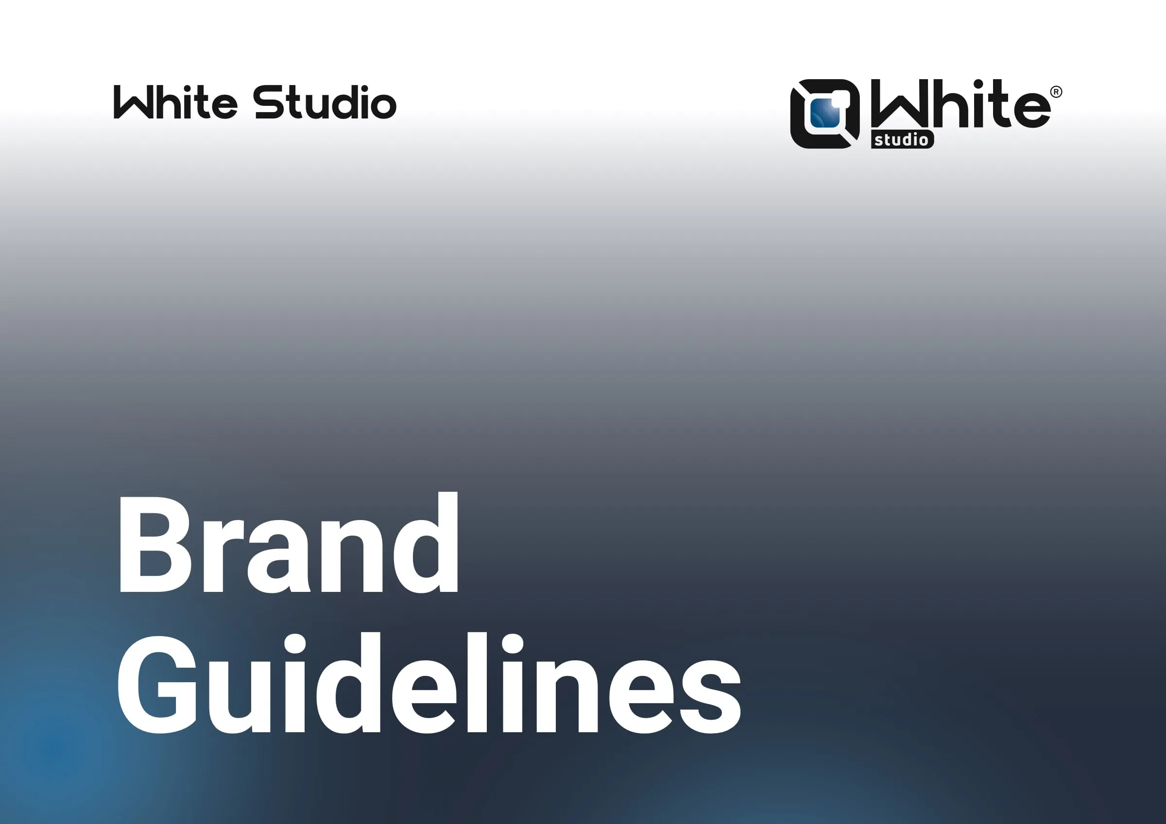 Brand guidelines of White Studio, photography and printing, page 1 of 9