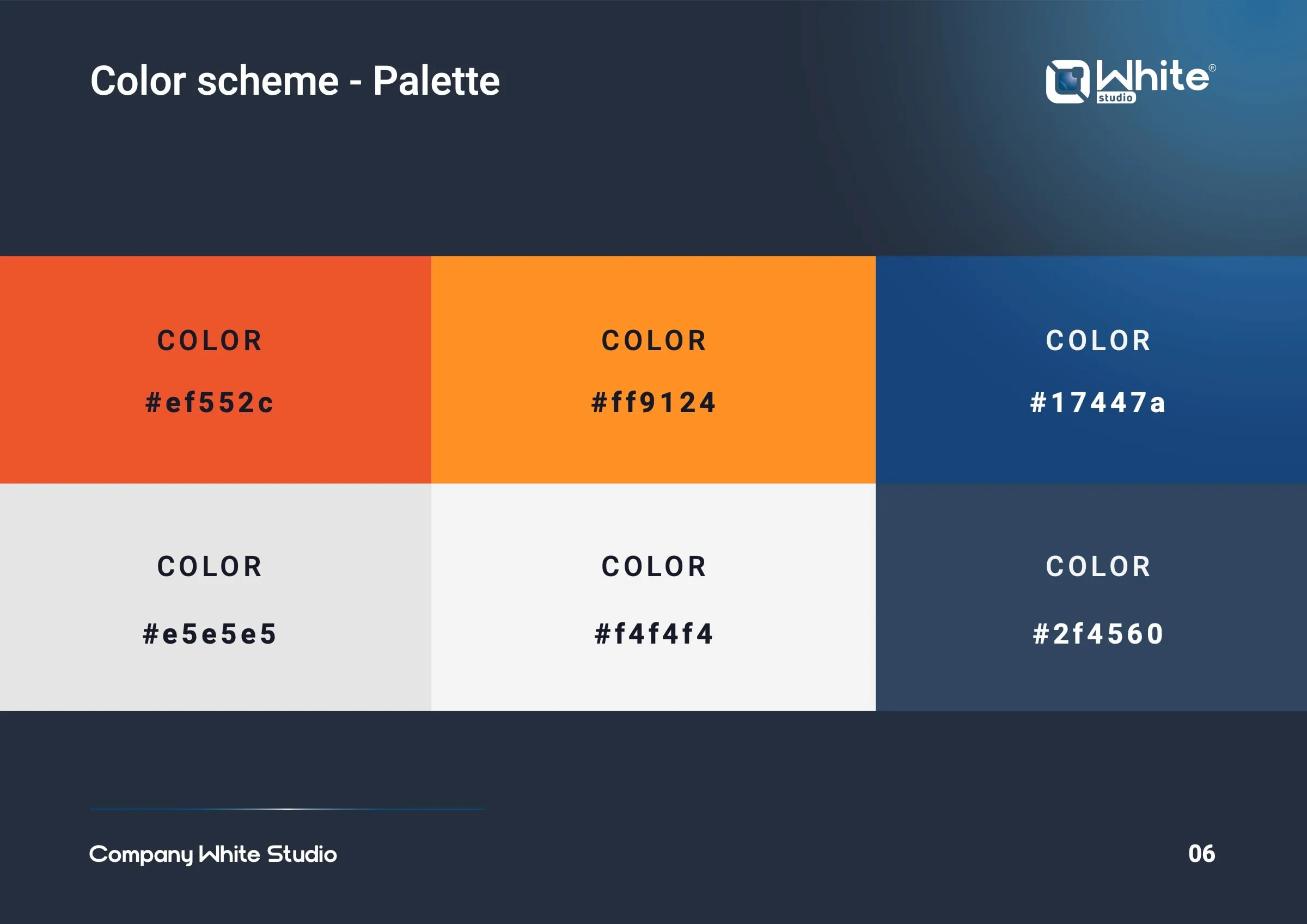 Brand guidelines of White Studio, photography and printing, page 6 of 9