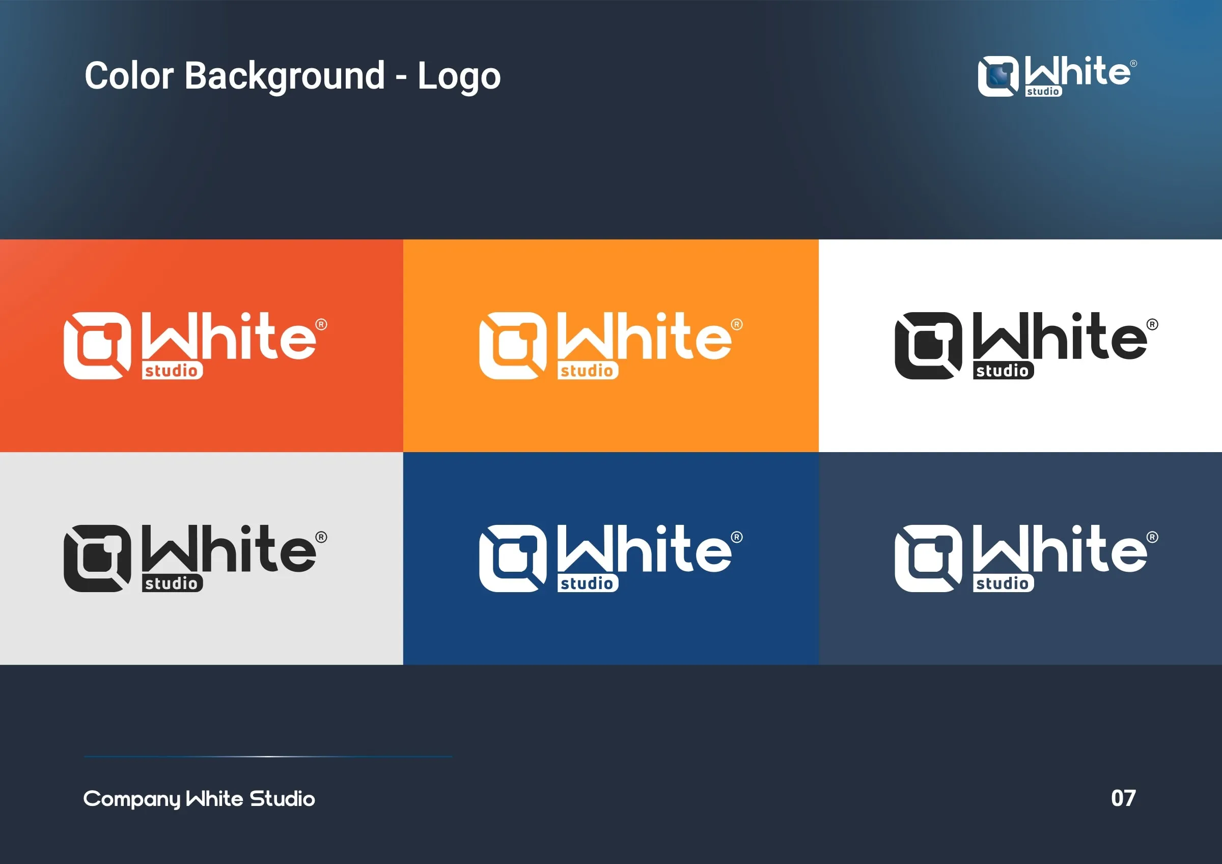 Brand guidelines of White Studio, photography and printing, page 7 of 9